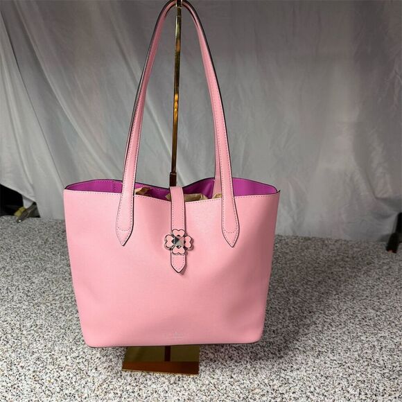 Kate Spade Kaci Small Tote Bag Bright Carnation Pink Leather - Picture 1 of 11